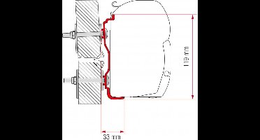 Fiamma Hymer vanaf 2016 Voortent adapter voor Fiamma F45 300 cm