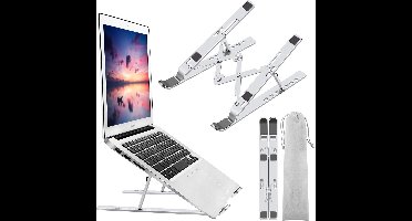 Tablet Houder / Laptop Standaard - Laptop Houder Aluminium - Laptopstandaard 10-17 inch - Bureaustandaard Ergonomische Zilver