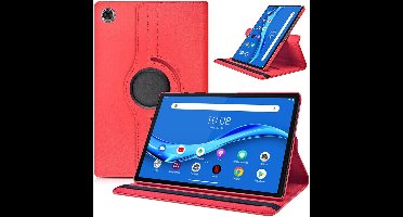 Geschikt voor Lenovo M10 Plus 10.3 TB - X608 hoes Draaibare Book Multi stand Case Cover Rood