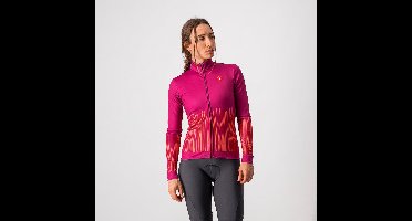 Castelli Fietsshirt lange mouwen Dames Paars Oranje - SORPRESA JERSEY FZ MAGENTA ORANGE - XL