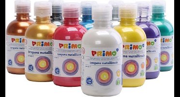 Acrylverf – Metallic Verf – Luxe Acrylverf Metallic Kleuren - Acrylaatverf – Acrylic paint – Hobbyverf – Knutselen en Verven – Sneldrogend – Metallic - PRIMO - 10x300ml