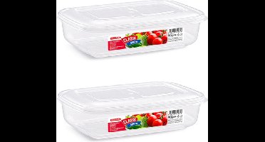 8x Diepvries/koelkast vershoudbakje met stevige deksel 800 ml 20.5 x 14 x 5 cm - Luchtdicht afgesloten