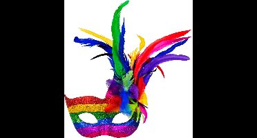 Boland - Masker Venice arcobaleno Multi - Volwassenen - Showgirl - Glamour - Carnaval accessoire - Venetiaans masker