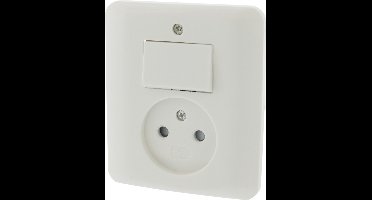 Uni Inbouw Combinatie - Stopcontact en Schakelaar - Wissel - Polarwit