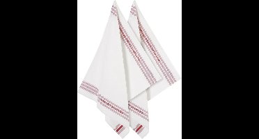 De Witte Lietaer Theedoek Dish, Rood - 2 stuks - 65 x 70 cm - Katoen/Linnen