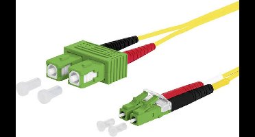 Metz Connect 151P1EAJA10E Glasvezel Optische vezel Aansluitkabel 1.00 m Geel [2x SC APC-stekker - 2x LC-stekker] 9/125