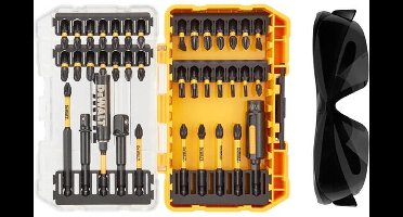 DEWALT ACCESSOIRES 38-DELIGE FLEXTORQ SCHROEFBITSET MET ZONNEBRIL | IN TOUGH CASE - DT70740T-QZ