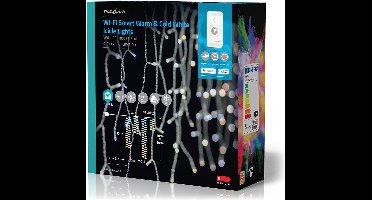 Nedis SmartLife-kerstverlichting - Ijskegel - Wi-Fi - Warm tot Koel Wit - 240 LED's - 5.00 m - Android / IOS