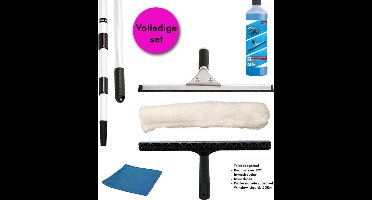 Zeemset Professionele rvs Raamwisser + Inwasser en Telescoopsteel ramenwassen 2 meter Vensterwisser