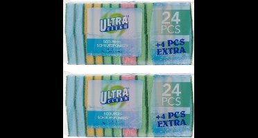 Schuursponsjes / schoonmaaksponsjes - 96x stuks - 8 x 5 cm - schoonmaken