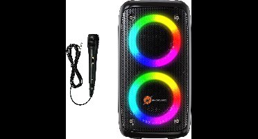 N-GEAR LGP 23M - Draadloze Bluetooth Party Speaker - Karaoke Set - 1 Microfoon - Discoverlichting