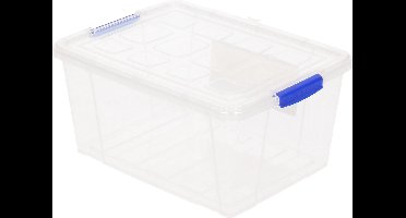 Plasticforte Opbergbox met deksel - 12x - 4 liter - transparant - kunststof - opbergkist