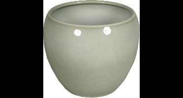 Floran Plantenpot - licht grijs - glans - keramiek - 14 x 11 cm - plantenpotten binnen
