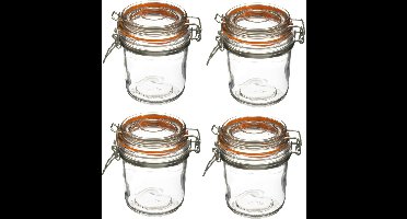 Set van 18x weckpotjes/voorraadpotjes glas met beugelsluiting - 330 ml