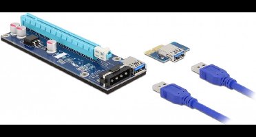 Riser -kaart PCI Express X1 tot X16 met 60 cm USB -kabel