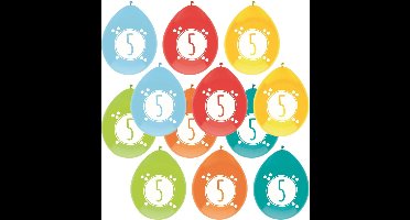 Haza party Ballonnen - 5 jaar - leeftijd verjaardag - 18x stuks - 30 cm - versiering - feestartikelen