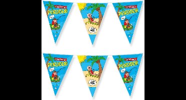 Paperdreams Vlaggenlijn - 2 st - pensioen feest/party - 10m - diverse kleuren - folie