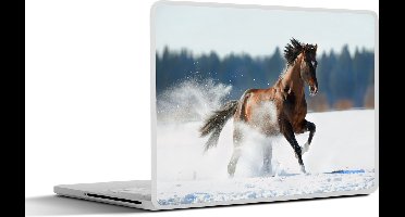 Laptop sticker - 14 inch - Paard - Sneeuw - Winter - 32x5x23x5cm - Laptopstickers - Laptop skin - Cover