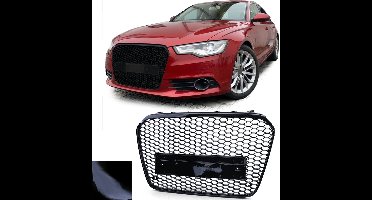 Passend Voor Audi A6 C7 4G 10 t/m 14 Sport Grill Zonder Embleem Hoogglans Zwart Honingraat Quattro Look S6 RS6 Tsi Tdi Styling