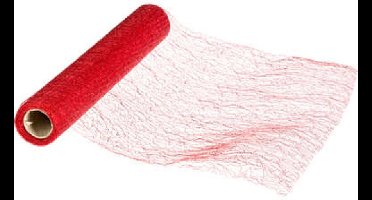 tafelloper ROOD metaalweefsel 28x400cm