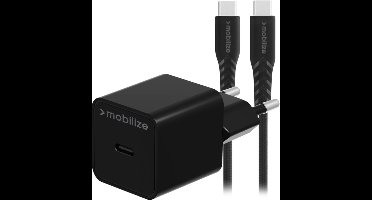 Mobilize Single USB-C Oplader USB-C 1.2 Meter Power Delivery 20W - Zwart