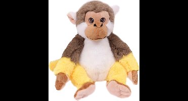PIA Soft Toys - PLuche Knuffeldier Doodshoofdaapje zittend ECO - 20 cm: 100% Ecologisch, 100% Lief
