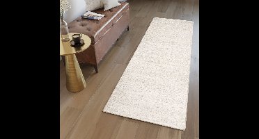 Tapiso Sami Beige Tapijtloper Vloerkleed Laagpolig Kleed Op Maat- 60x300