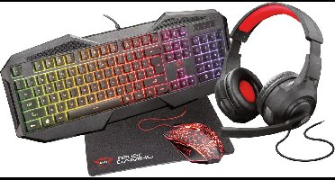 Trust Gxt1180rw Gaming-pakket Zwart QWERTY Spanish