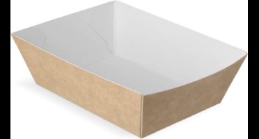 Snackbakje | A7 | Kraft/Wit | Bio | 400 stuks