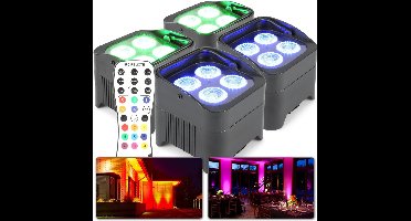 Uplighter LED - BeamZ BBP94 - Set van 4 Uplights met 4x 10W LED's per spot