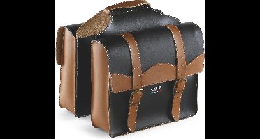 Selle Monte Grappa Bauletto Dubbele Fietstas - 29 Liter - Leer - Zwart / Donkerbruin