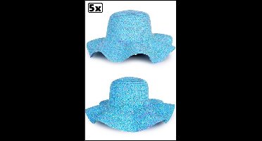5x Strandhoed blauw