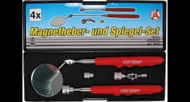 Magnetisch uitschuifbaar oppak gereedschap, Pick-Up Tool en Inspectie Spiegel Set, BGS 9197