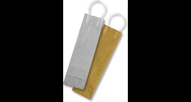Folia Geschenkzak voor flessen goud en zilver