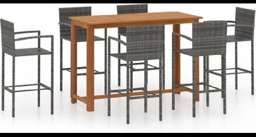 vidaXL - 7-delige - Tuinbarset - grijs