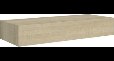 vidaXL - viaXL - Wandschap - met - lade - 60x23,5x10 - cm - MDF - eikenkleurig