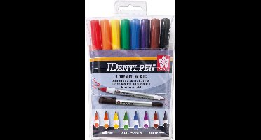 Sakura merkstift IDenti-Pen, etui van 8 stuks in geassorteerde kleuren 6 stuks