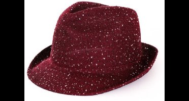 Hoed - Gleufhoed - Glitter - Rood