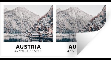 Muurstickers - Sticker Folie - Oostenrijk - Alpen - Water - Berg - 40x20 cm - Plakfolie - Muurstickers Kinderkamer - Zelfklevend Behang - Zelfklevend behangpapier - Stickerfolie