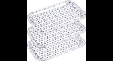 Set van 10x stuks barbecue grillschalen rechthoekig 11 x 18 cm - Vlees grillen - BBQ rooster