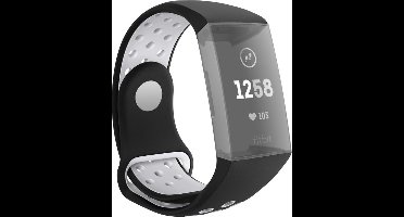 Hama Sportpolsband Voor Fitbit Charge 3/4 Ademend Horlogebandje Zwart/grijs