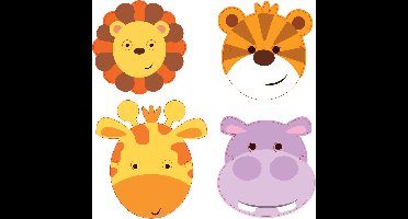 Amscan Maskers Jungledieren 8 Stuks