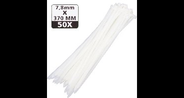 Hofftech Witte nylon kabelbinders - UV-bestendig - 370 mm - 50 stuks