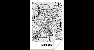 Poster Kaart – Stadskaart – Frankrijk - Melun - Plattegrond - 20x30 cm