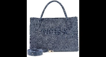 GUESS handtas schoudertas Jodi Tote Denim blauw