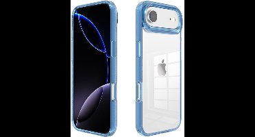 New Age Devi - Back case geschikt voor IPhone 17 Air - Bescherm je iPhone 17 Air met onze duurzame Hard Back TPU Clear Case - blauw/transparant