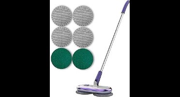 Core® Electrische Dweil - Dweil - Schrobzuigmachine - met 4 Herbruikbare Pads - Paars - 41cm x 18cm x 11cm