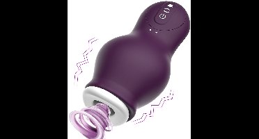 Oneay Masturbatiecup voor Mannen, Automatische Drakenzuigcup met 7 Vibratiestanden, Glans Vibrerende Zuigmassager, Penistrainingsapparaat, Seksspeeltjes voor Volwassenen,Paars