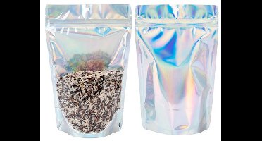 Stazakken Transparant/holographic 14,9x8,9x23,2cm Met Ophanggat (25 Stuks)