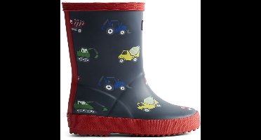 Hunter - Original Kids First Construction Print Wellington Boots Hunter Navy/Military Red - Maat 29